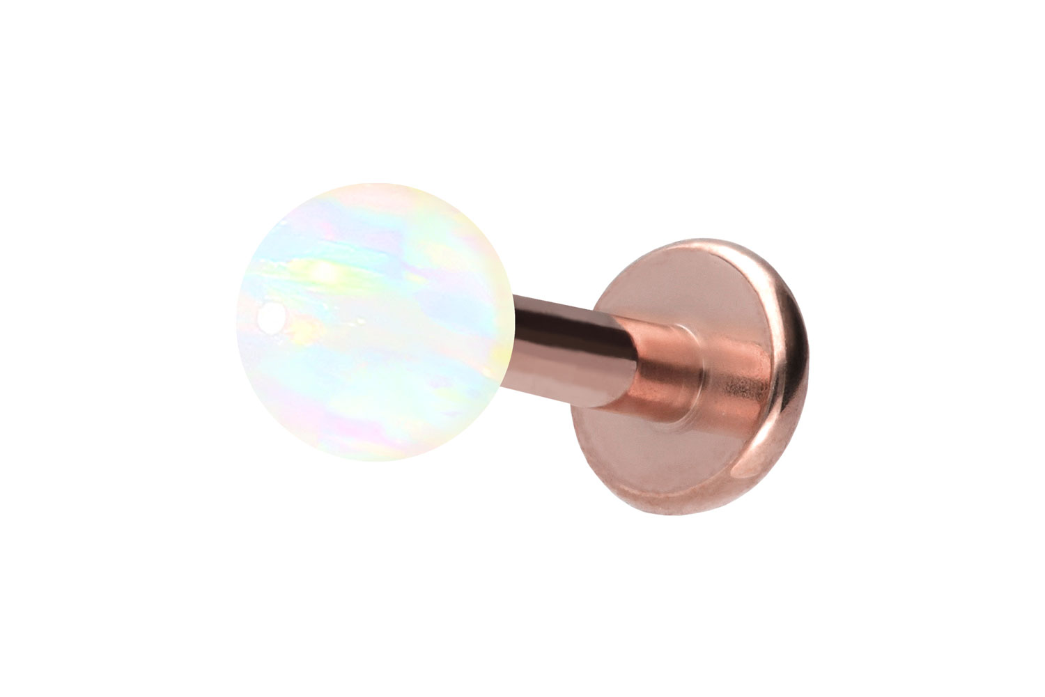 Titan Labret Piercing mit Innengewinde SYNTHETISCHER OPAL